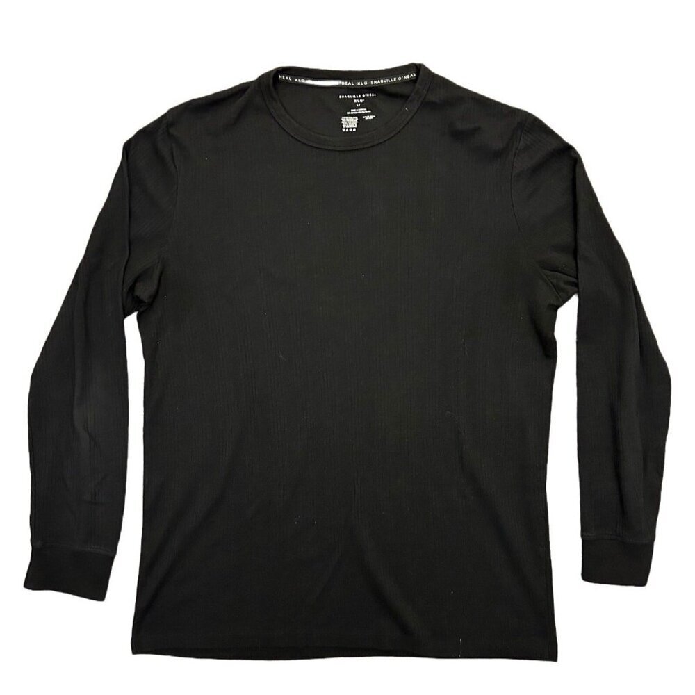 Shaquille O'Neal XLG Men's T-Shirt Size L Tall Black Long Sleeve Stretch GUC